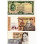 Ireland Republic (3), 5 Pounds 1993 serial AKG 424550 (PMI LTN81, Pick71e), 5 Pounds 1996 serial JIH