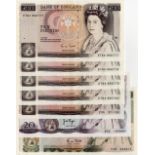 Bank of England (7), a small collection comprising Gill 50 Pounds serial C40 635814 (B356) EF,