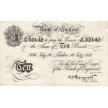 Peppiatt BERNHARD note, 10 Pounds dated 18th July 1936, serial K/171 32142 (B242 for type)