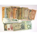 World (33) an interesting collection of world notes including Russo-Chinese 1 Dollar Peking dated