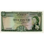 Jersey 1 Pound issued 1963 signed Clennett, an exceptionally scarce REPLACEMENT note serial