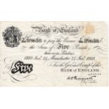 Peppiatt 5 Pounds dated 24th January 1938, a scarce MANCHESTER branch note, serial T/284 89638 (