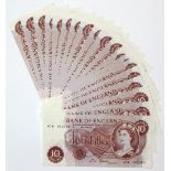 Fforde 10 Shillings (19), a consecutively numbered run of REPLACEMENT notes, serial M78 452354 - M78