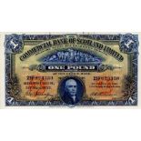 Scotland, Commercial Bank 1 Pound dated 31st May 1932, early date notes with Roman capital letter in