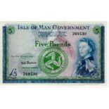 Isle of Man 5 Pounds not dated issued 1968, signed P.H.G. Stallard, serial 299530 (IMPM M506,