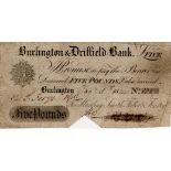 Burlington & Driffield Bank 5 Pounds dated 1844, for Harding, Smith, Faber & Forster, serial No.