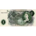 Page 1 Pound issued 1970, a very hard to find NUMBER 1 note, serial W02H 000001, (B320, Pick374g)