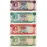 Bahamas (4), a collection of first Dollar issues all dated 1965, 5 Dollars serial A273133 (TBB