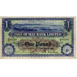 Isle of Man 1 Pound dated 17th March 1958, signed Cashin & Quirk, serial J/4 8750 (IMPM M283,