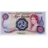 Isle of Man 5 Pounds issued 1979, signed John W. Paul larger version of signature, repeater serial