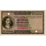 South Africa 10 Shillings COLOUR TRIAL SPECIMEN, undated, unsigned and with no serial numbers,