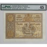 Scotland, Bank of Scotland 1 Pound dated 8th December 1906, very rare early date 'square' note,