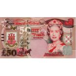 Gibraltar 50 Pounds dated 1st July 1995, serial AA050354 (TBB B126a, Pick28a) Uncirculated