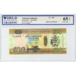 Solomon Islands 100 Dollars issued 2015, REPLACEMENT note serial X/1 038046, (TBB B225ar, Pick36r)