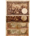 Belgian Congo (4), 10 Francs dated 10th September 1937 (2) serial A074398 & C435846 (TBB B204a,