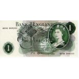 Fforde 1 Pound issued 1967, very rare FIRST RUN REPLACEMENT note, serial M09R 944200, a