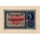 Switzerland 20 Franken dated 11th April 1935, a very scarce SPECIMEN without serial number printed