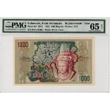 Indonesia 1000 Rupiah dated 1952, exceptionally rare REPLACEMENT note, serial WX134302 (TBB B507r,