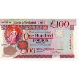 Northern Ireland, Bank of Ireland 100 Pounds dated 1st March 2005, serial A470034 (PMI BA141,