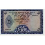 Scotland, National Commercial Bank 5 Pounds dated 4th January 1968, signed J.B. Burke, serial