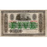 Northern Ireland Ulster Bank Limited 5 Pounds dated 1st January 1936, serial number 300310,