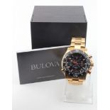 Gents Bulova precisionist 262khz chronograph wristwatch. The black dial with four subsidiary dials