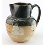 Dewar's, Perth, Whisky pottery Harvest jug, two chips to spout, made by Doulton