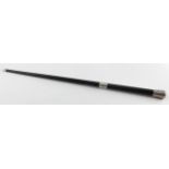 Silver mounted ebony conductors baton, hallmarked 'E.N., London 1922' (Ebenezer Newman & Co.),