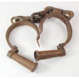 Slavery interest. A pair of slave ankle shackles, possibly for a child, key missing, diameter of