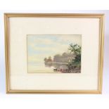 Edward M. Jensen. Oil, titled to mount 'At the Sound, Bellevue, Ed. M. Jensen', mounted, framed &