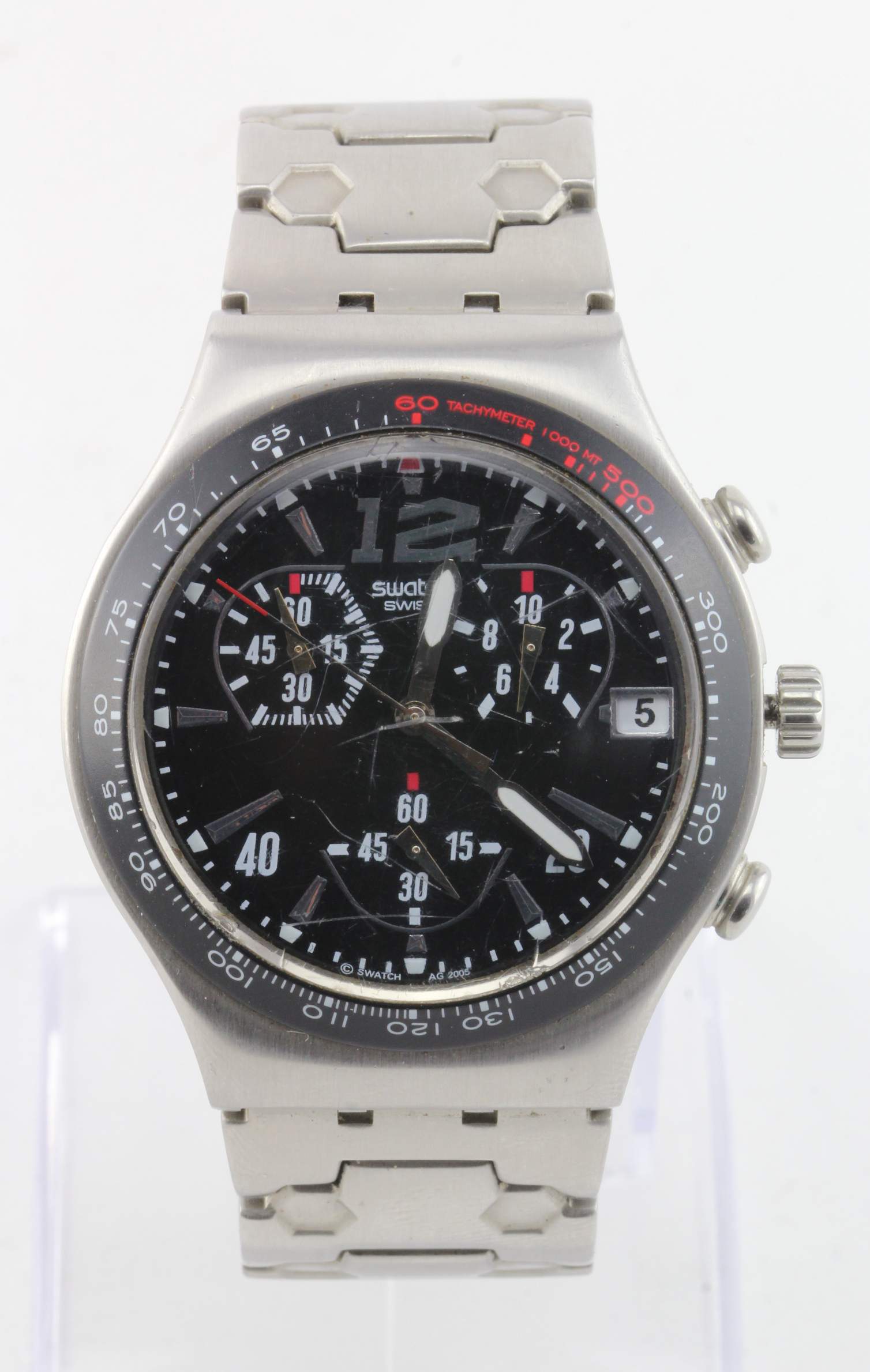 Gents stainless steel cased Swatch Irony chronograph wristwatch with