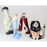 Three Royal Doulton / Worcester pieces, comprising Royal Doulton character jug 'The London Bobby