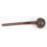 African knobkerrie, circa late 19th Century, with carved handle, total length 41cm approx.