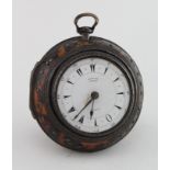 Victorian silver and tortoise shell triple cased pocket watch (made for the Turkish market) by