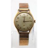 Gents Longines wristwatch. The large 38mm cream dial with arabic / arrow markers, subsidiary