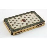 Silver gilt and enamel Austro-Hungarian ladies cigarette case, bearing marks for Georg Adam
