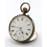 Gents silver cased open face pocket watch by J. W, Benson, with subsidiary second dial, stamped '.