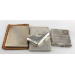 Four silver hallmarked cigarette cases. Total weight approx 539g