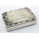 Early Russian silver & niello snuff box in worn condition (possibly early 19th century). The base