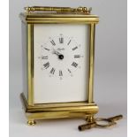 Brass Angelus Carriage clock, two panes of glass missing, height 13.5cm approx. (sold as seen)