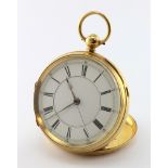 Gents 18ct cased open face pocket watch by Nathan & Co. Hallmarked Chester 1877, inscibed on the