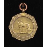 Sheep Dog Trials interest. 9ct Gold Medal, engraved to reverse 'International Sheep-Dog Society,