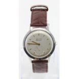Gents Movado Automatic wristwatch, with secondary dial, on modern leather strap, case diameter