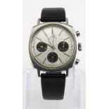 Gents stainless steel cased Swiss "Emperor" chronograph wristwatch. The silver dial with silver