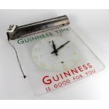 Guinness perspex advertising clock, circa 1950s, reads 'Guinness Time, Guinness is Good For You',