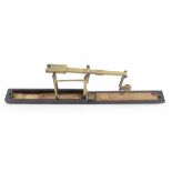 19th century mahogany cased set of brass folding Guinea scales by A Wilkinson of Ormskirk late of