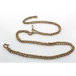 Ladies 9ct gold "Muff" chain , length approx 140cm, weight 26.8g