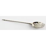 George II silver Mote spoon, London c.1740, possibly by John Clayton, maker's mark worn, weighs 8.