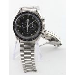 Gents stainless steel cased Omega Speedmaster Professional chronograph wristwatch, reference ST.