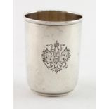 Russian 84 zolotniks (.875 Fineness) silver vodka/tot cup, 19th c. Moscow. Height 46mm. Weighs 17.